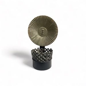 Vintage Eagle Tin Reflector for Cast Iron Wall Bracket w/ Rustic Candle Holder